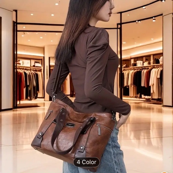 Wild Black Leather Tote Bag - Picture 6 of 7